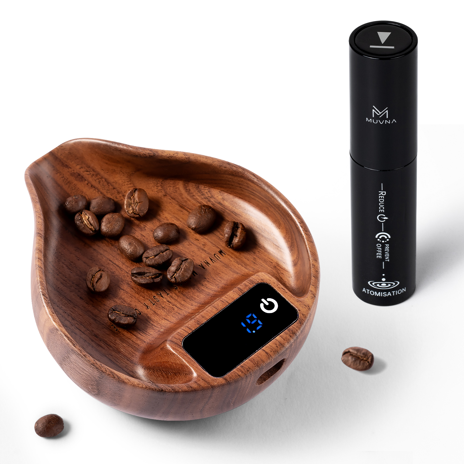 Coffee Bean Scale - Báscula de Café de Madera Muvna,