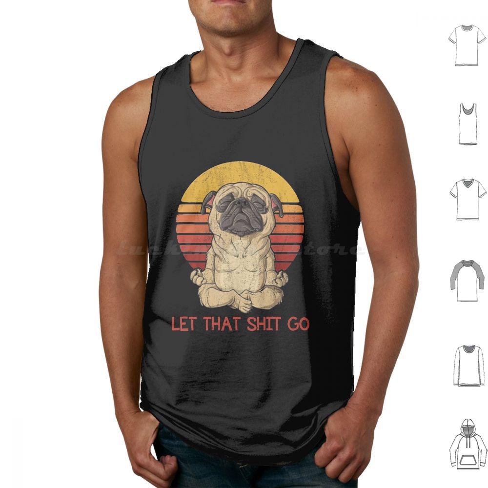 Coffee Tea Knits - Vintage Pug Yoga Camisetas sin mangas