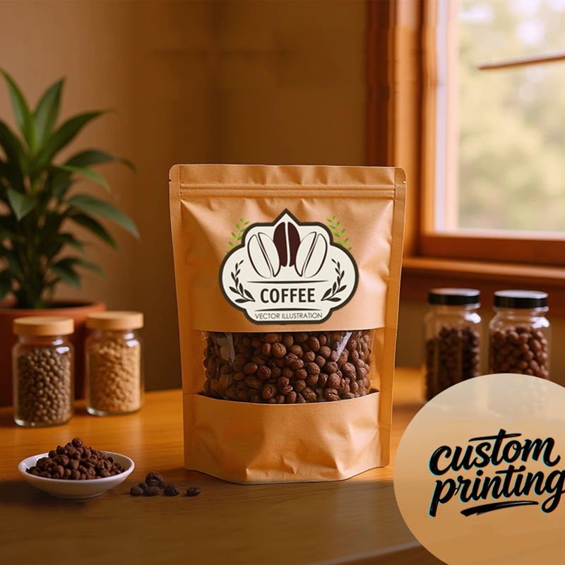 Coffee Tea & Hot Chocolate - Bolsas de Papel Kraft Personalizadas con