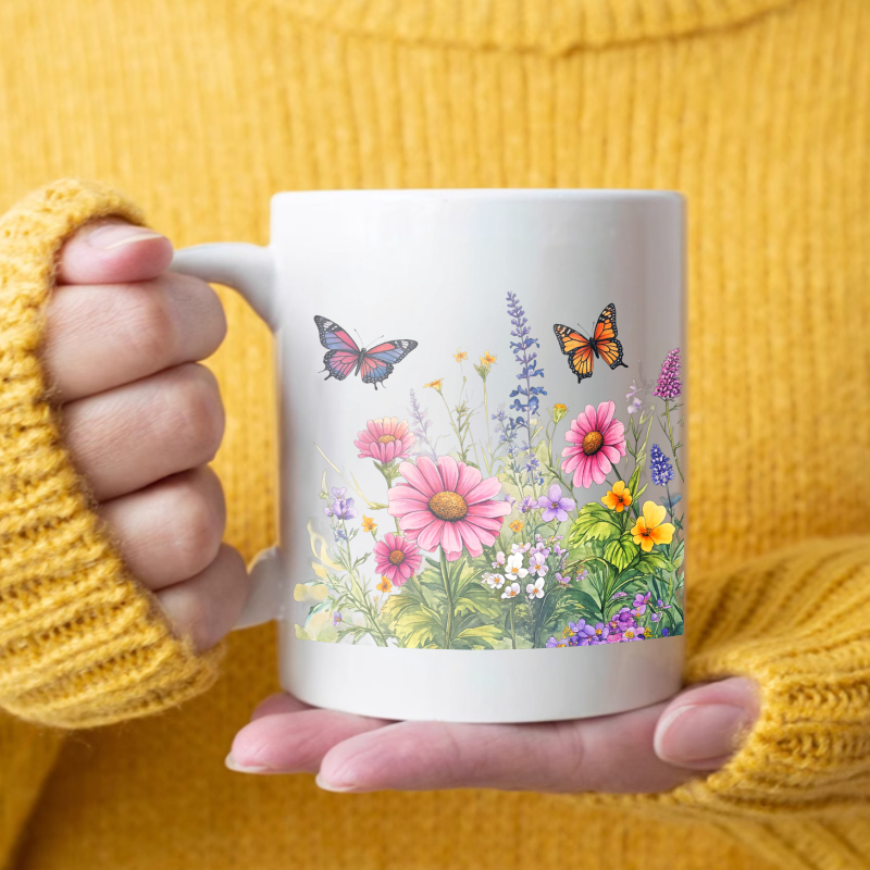 Coffee Tea Garden - Taza de cerámica de jardín de