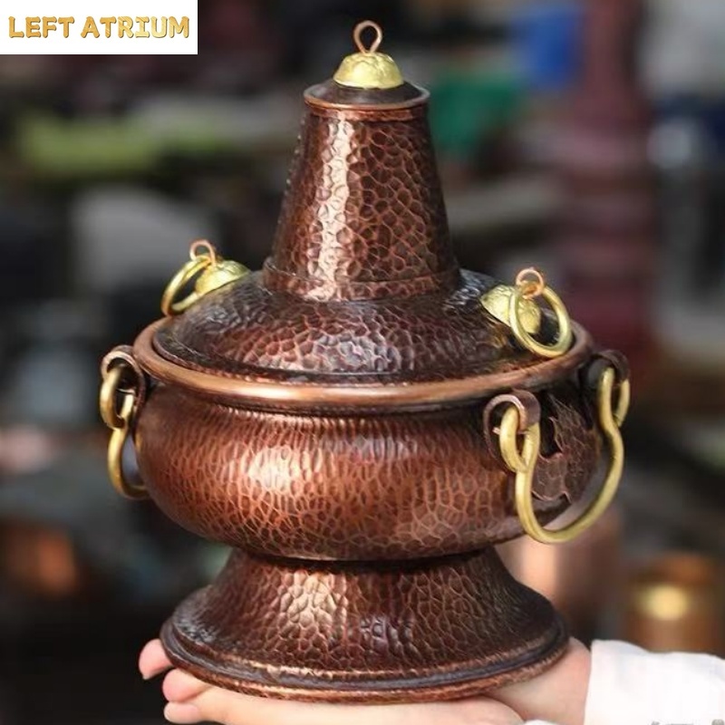 Coffee Tea Bean Leaf - Recipiente Multifuncional de Cobre Puro Hecho