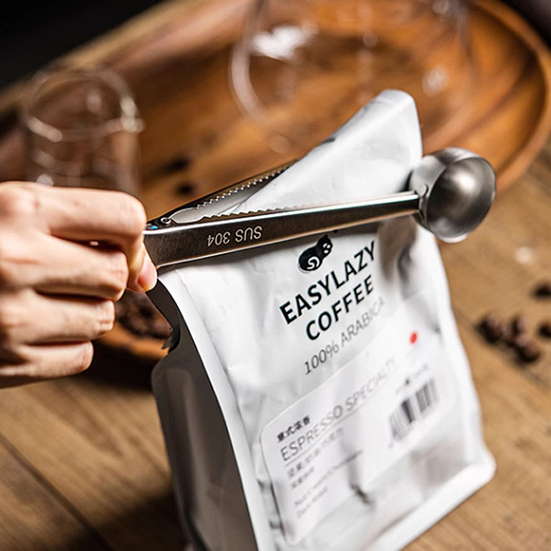 Coffee Tea Bean Leaf - Cuchara de Café de Acero Inoxidable