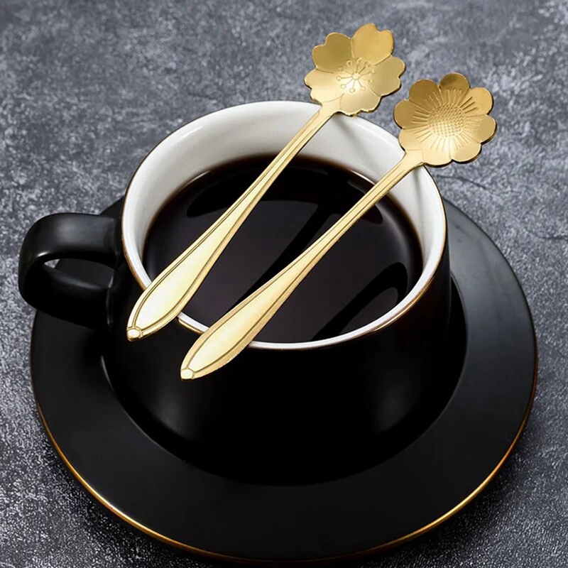 Cuchara de café dorada con flo - Coffee Tea Replacement reseña y precio