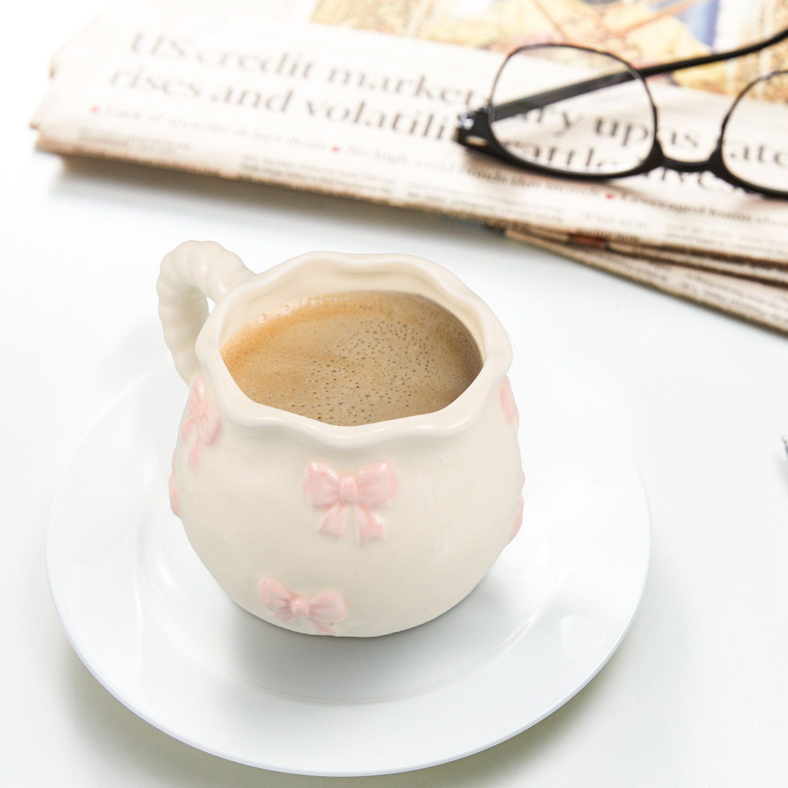 Taza de Cerámica con Lazo 3D Ú - Morning Tea Coffee reseña y precio