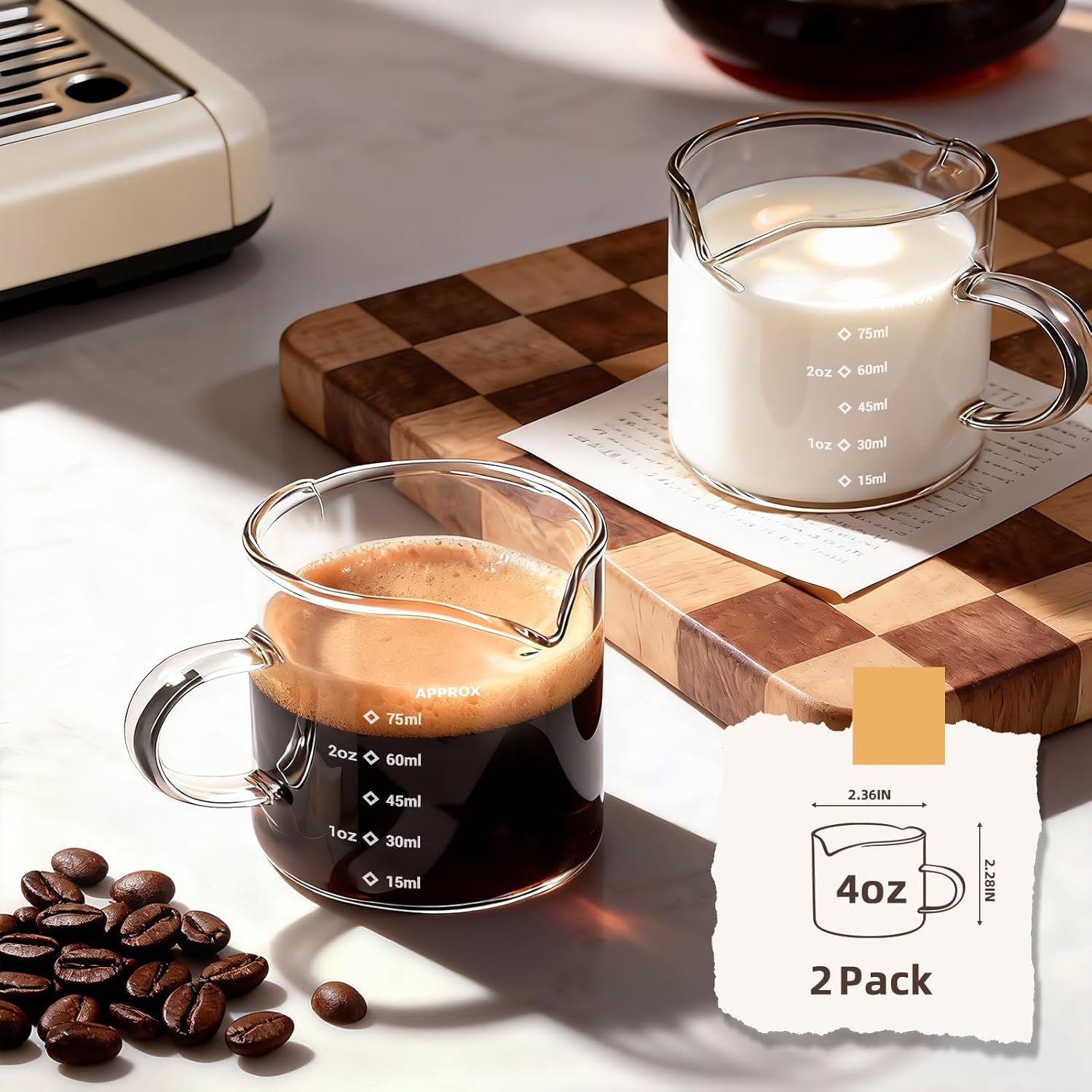 1/2 tazas de café expreso de 4 - Coffee Bean Scale reseña y precio