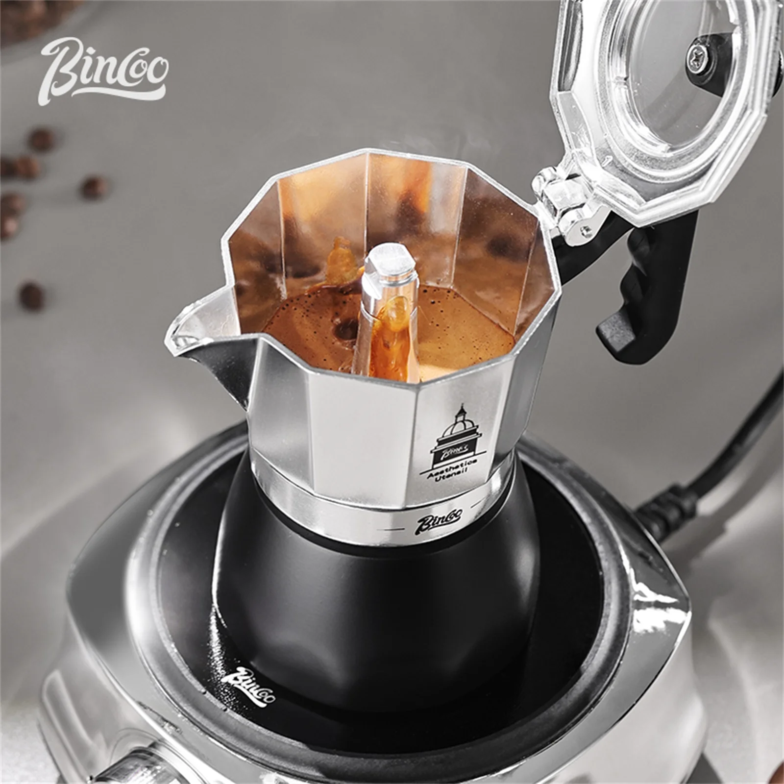 BINCOO Olla Moka de doble válv - Coffee Tea Espresso reseña y precio