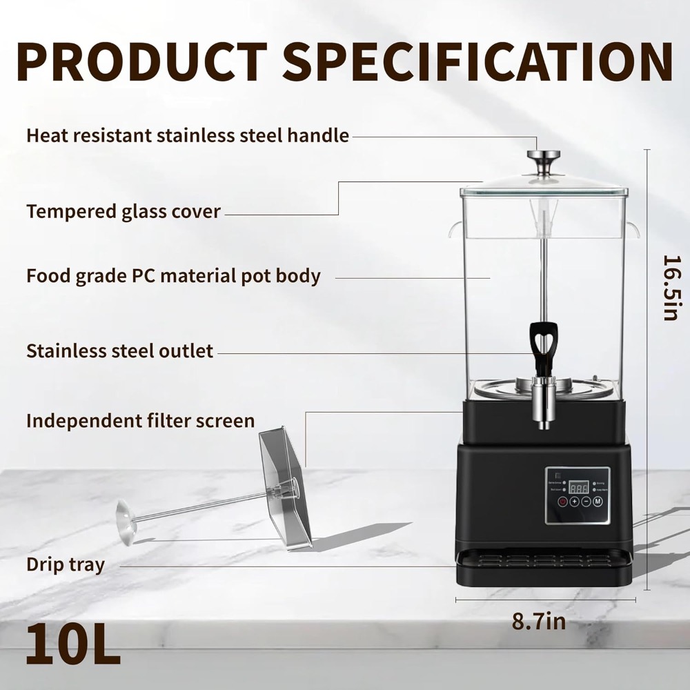 Cafetera Comercial de 10L, Máq - Coffee Tea Urn reseña y precio