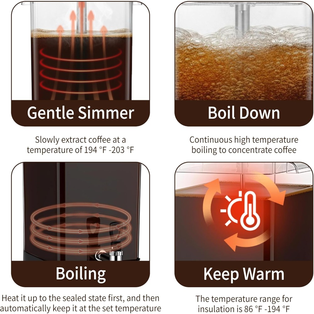 Cafetera Comercial de 10L, Máq - Coffee Tea Urn reseña y precio