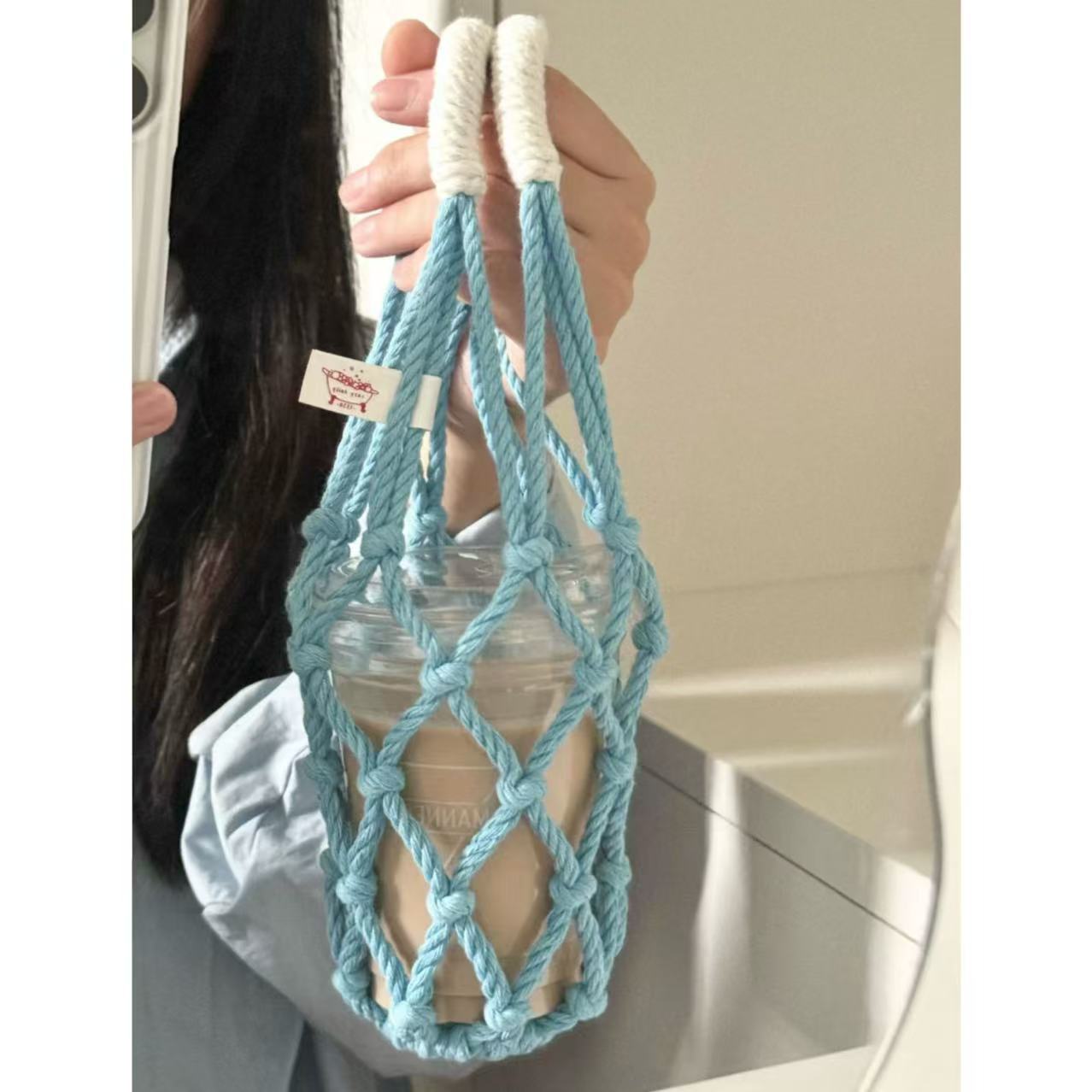 2 Bolsas Portavasos de Macramé - Coffee Tea Knits reseña y precio