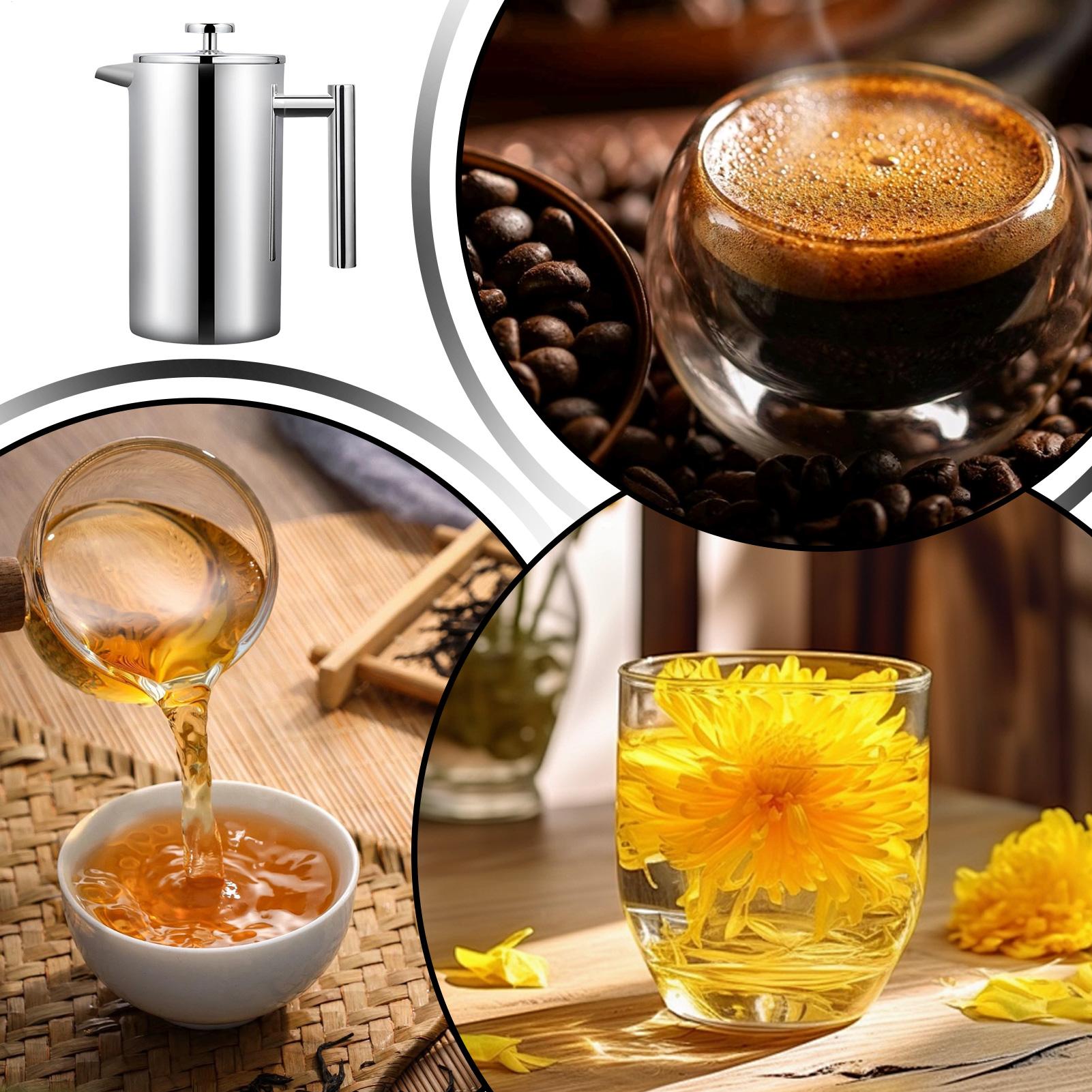 Cafetera con prensa, agarre an - Coffee Tea Brew reseña y precio