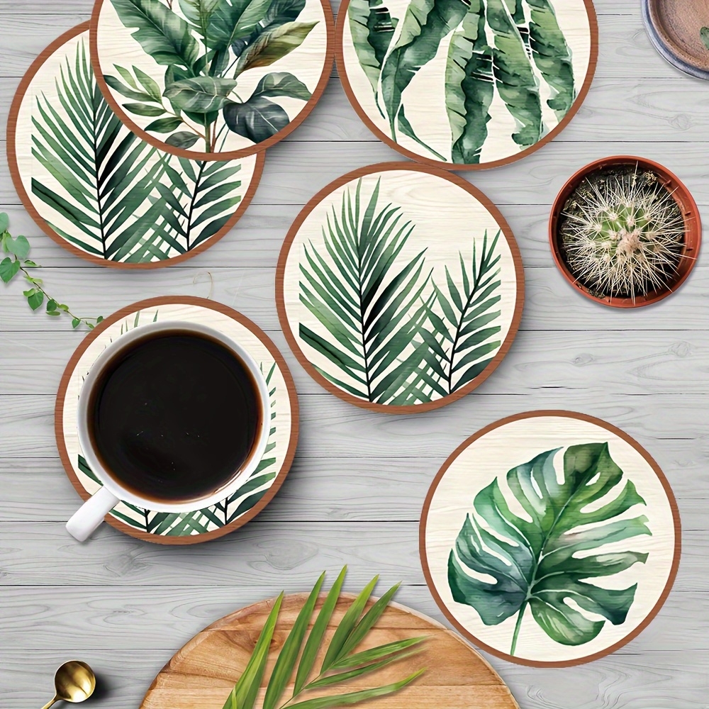 Posavasos de madera con diseño - Coffee Tea Leaf reseña y precio