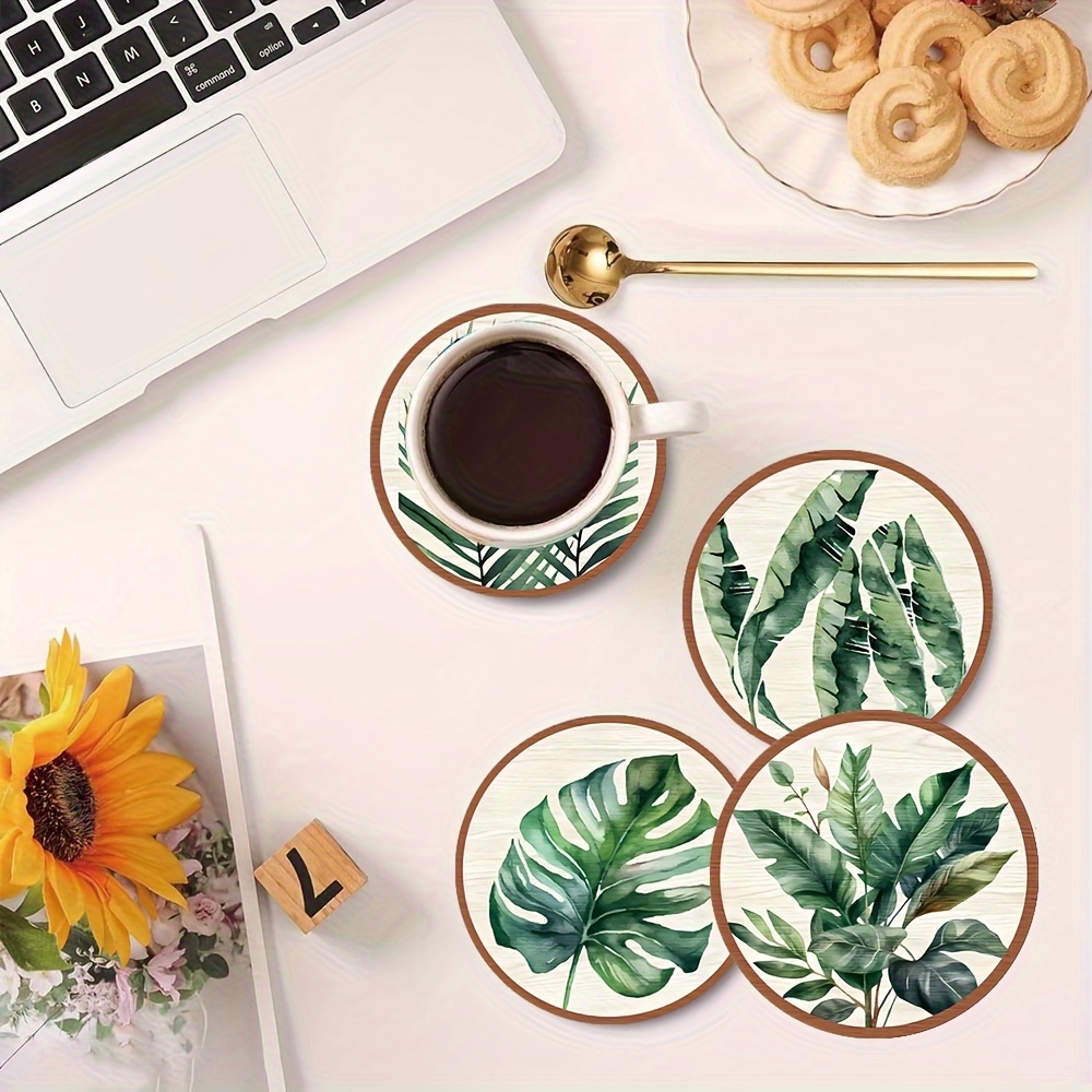 Posavasos de madera con diseño - Coffee Tea Leaf reseña y precio