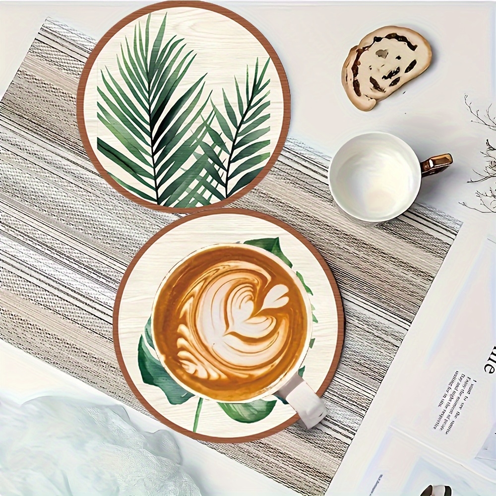 Posavasos de madera con diseño - Coffee Tea Leaf reseña y precio