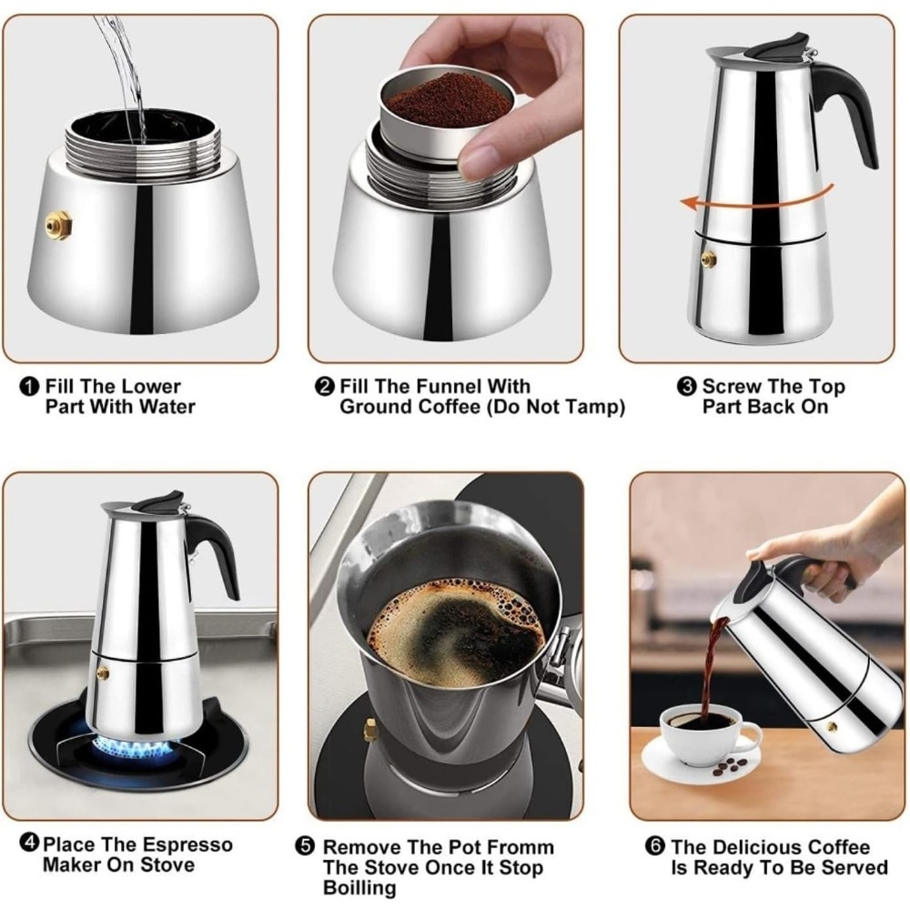 Cafetera Mocha de Acero Inoxid - Coffee Tea Espresso reseña y precio